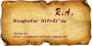 Ringhofer Alfréda névjegykártya